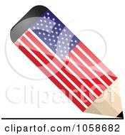 Poster, Art Print Of 3d American Flag Pencil Drawing A Line