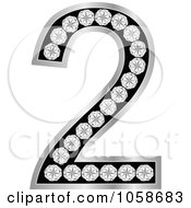 Royalty Free Vector Clip Art Illustration Of A 3d Silver Diamond Number Two