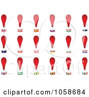 Royalty Free Vector Clip Art Illustration Of A Digital Collage Of National Flag Houses With Exclamation Points by Andrei Marincas