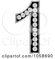 Royalty Free Vector Clip Art Illustration Of A 3d Silver Diamond Number One by Andrei Marincas
