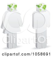 Royalty Free Vector Clip Art Illustration Of A Digital Collage Of 3d People With Globe Box Heads