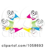 Poster, Art Print Of Colorful Frame Of Happy Tube Faces