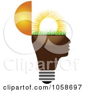 Poster, Art Print Of Head Light Bulb With Sunshine