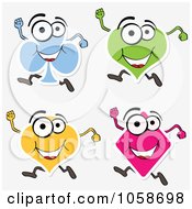 Royalty Free Vector Clip Art Illustration Of A Digital Collage Of Playing Card Suit Characters Running by Andrei Marincas #COLLC1058698-0167