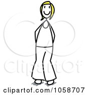 Royalty Free Vector Clip Art Illustration Of A Stick Teen Girl