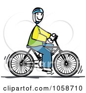 Poster, Art Print Of Stick Man Riding A Bicycle