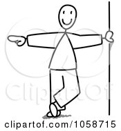 Royalty Free Vector Clip Art Illustration Of A Stick Man Balancing Against A Wall