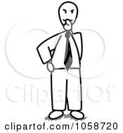 Royalty Free Vector Clip Art Illustration Of A Stick Businessman Shushing