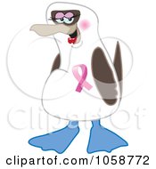 Royalty Free Vector Clip Art Illustration Of A Boobie Bird Breast Cancer Awareness Character