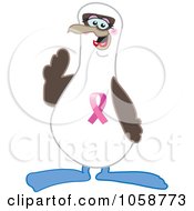Poster, Art Print Of Boobie Bird Breast Cancer Awareness Character Gesturing
