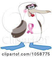 Royalty Free Vector Clip Art Illustration Of A Boobie Bird Breast Cancer Awareness Character Facing Right
