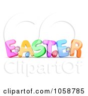 Royalty Free CGI Clip Art Illustration Of A 3d EASTER With Eggs