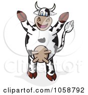 Poster, Art Print Of Cheering Cow Holding Its Hooves Up