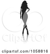 Royalty Free Vector Clip Art Illustration Of A Sexy Silhouetted Woman With A Reflection 4