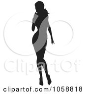 Royalty Free Vector Clip Art Illustration Of A Sexy Silhouetted Woman 6