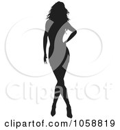 Royalty Free Vector Clip Art Illustration Of A Sexy Silhouetted Woman 4
