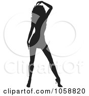 Royalty Free Vector Clip Art Illustration Of A Sexy Silhouetted Woman 5