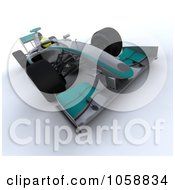 Poster, Art Print Of 3d Gray Formula One Race Car