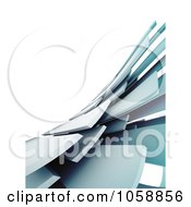 Royalty Free CGI Clip Art Illustration Of A 3d Abstract Modern Background Of Blue Architectural Boards by chrisroll