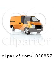 Poster, Art Print Of 3d Orange Delivery Van