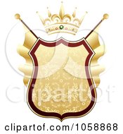 Poster, Art Print Of Heraldic Gold Shield With A Crown