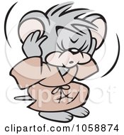 Royalty Free Clip Art Illustration Of A Micah Mouse Covering His Ears by Johnny Sajem