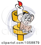Royalty Free Clip Art Illustration Of A Micah Mouse On A Candle Holder by Johnny Sajem