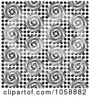 Seamless Black And White Swirl Patterned Background