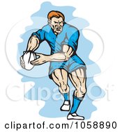 Poster, Art Print Of Rugby Player Running With A Ball