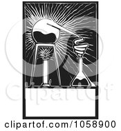 Poster, Art Print Of Black And White Woodcut Styled Electric Science Experiment