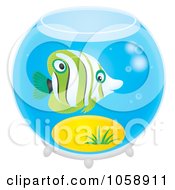 Royalty Free Clip Art Illustration Of A Tropical Fish In A Bowl