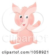 Royalty Free Clip Art Illustration Of A Cute Waving Piglet