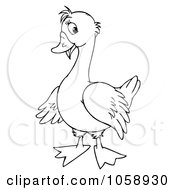 Royalty Free Clip Art Illustration Of An Outlined Goose