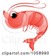 Royalty Free Vector Clip Art Illustration Of A Cute Red Shrimp by Paulo Resende #COLLC1058990-0047