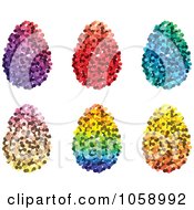 Royalty Free Vector Clip Art Illustration Of A Digital Collage Of Easter Eggs Made Of Dots