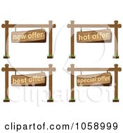 Poster, Art Print Of Digital Collage Of Retail Offer Wooden Signs