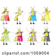 Royalty Free Vector Clip Art Illustration Of A Digital Collage Of Ants Wearing Door Tags