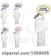 Royalty Free Vector Clip Art Illustration Of A Digital Collage Of White People With Discount Heads