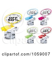 Poster, Art Print Of Digital Collage Of Discount Message Balloons With T Shirts