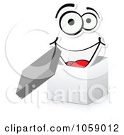 Royalty Free Vector Clip Art Illustration Of A Happy Face Over A 3d Box by Andrei Marincas