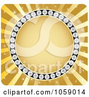 Poster, Art Print Of Circle Frame Of Diamonds On Gold Rays