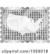 Royalty Free Vector Clip Art Illustration Of A Scratched American Map On A Silver Grate