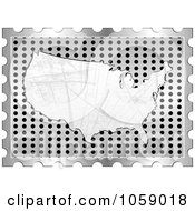 Poster, Art Print Of Scratched American Map On A Silver Grate