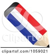 Poster, Art Print Of 3d Holland Flag Pencil Drawing A Line