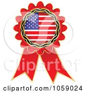 Poster, Art Print Of Red American Flag Ribbon Label