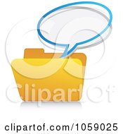 Poster, Art Print Of Message Bubble Over A Yellow Folder