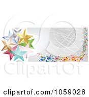 Poster, Art Print Of Scratched Silver Banner With Dots And Stars
