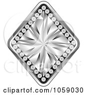 Royalty Free Vector Clip Art Illustration Of A 3d Silver And Diamond Rhombus