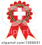 Red Swiss Flag Ribbon Label