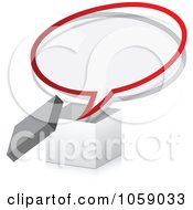 Royalty Free Vector Clip Art Illustration Of A 3d Messenger Bubble Over A Box